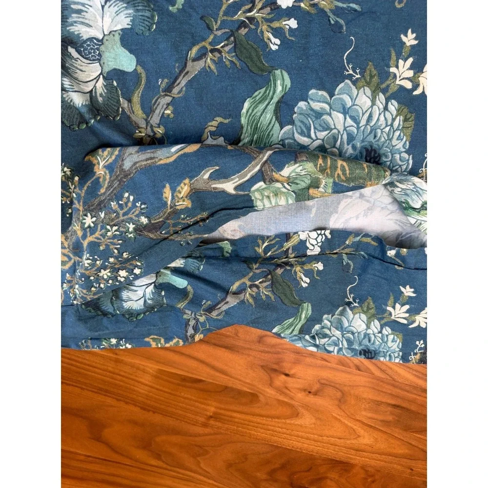 Pottery Barn Dahlia Floral Euro Sham 26x26 Blue Multi Floral Print Cotton